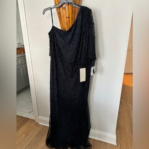 Adrianna Papell Beaded Long Black Gown, NWT, Size 20W